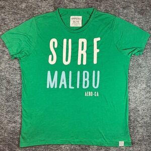 Aeropostale T-Shirt Mens XXL Green Surf Malibu Beach Coastal Cotton Blend Summer